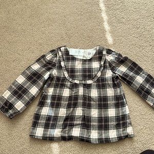 Baby Gap plaid blouse - black/cream/pink/silver size 4